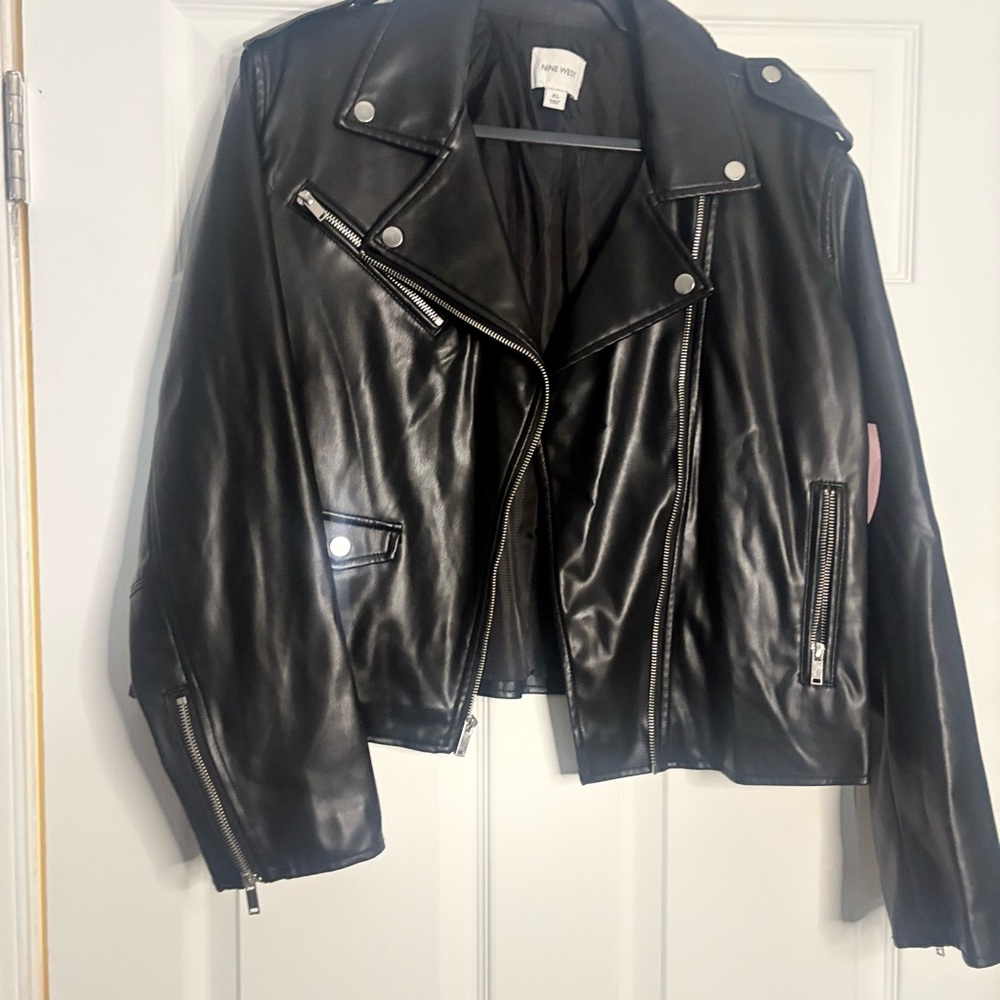 Nine West Women's Black Faux Leather Jacket